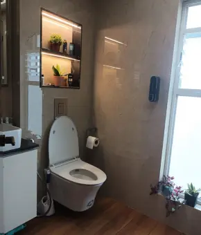 Residential bathroom interior design executed by Milan Interiors in Delhi NCR